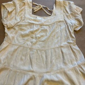 Madison Cream Short Sleeve Tiered Blouse